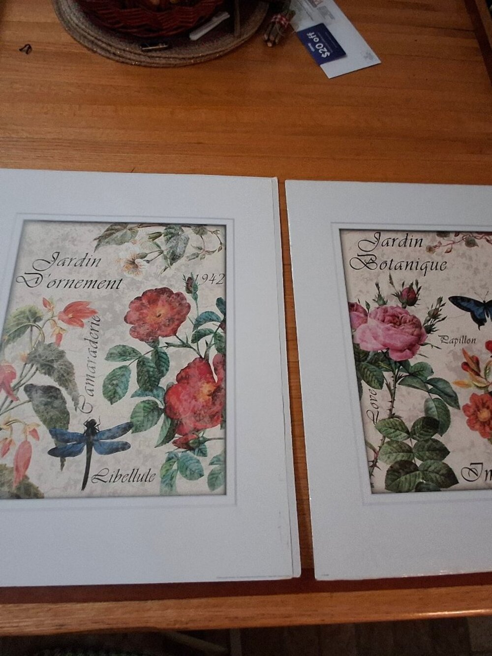 2 Floral Picture Prints 20" x 16"